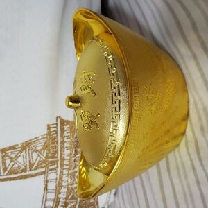 Golden Ingot Ornament Decorations Statue Jewelry and Ring Collectibles Storage